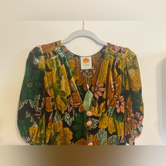 NWT Farm Rio||Garden Velvet MIDI Dress. As seen on Kelly Clarkson. Daisy… - Picture 6 of 16